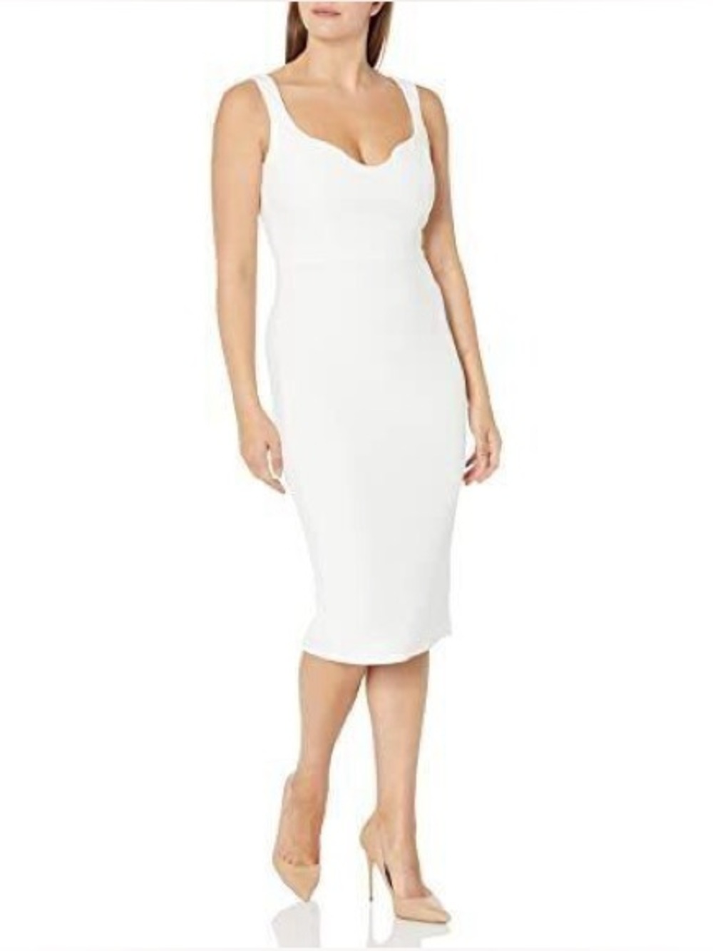 Dress the Population Sloane Dress White Bodycon Midi XXL